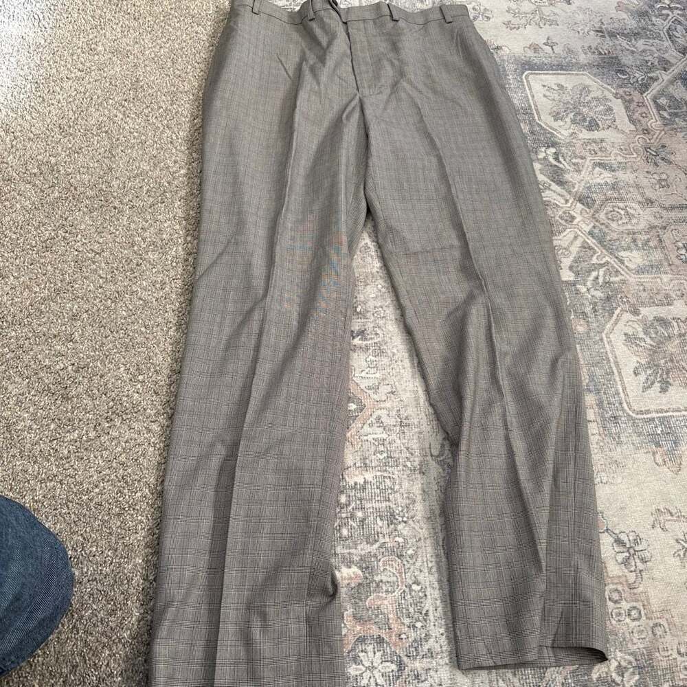 Ralph Lauren Gray Plaid Glen Check Wool Dress Pants Trousers